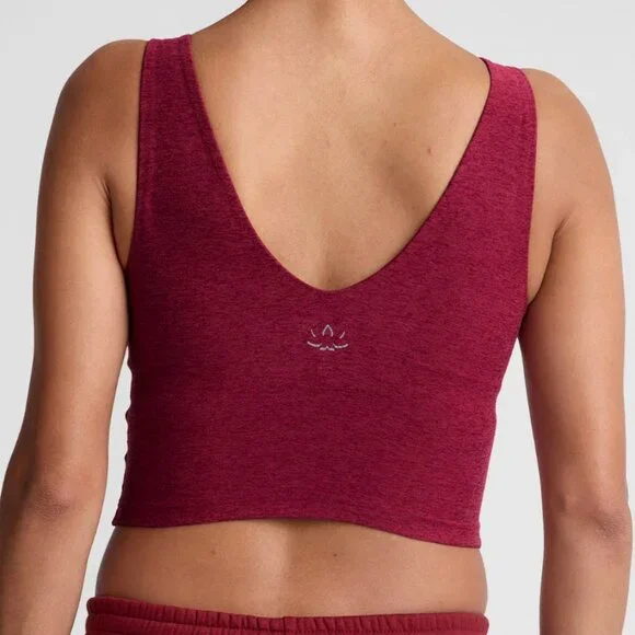 Beyond Yoga Spacedye Good Day Cropped Tank in Bordeaux Heather - Picture 4 of 8